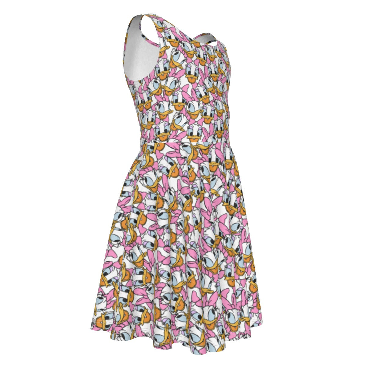 Many Faces of Sassy Duck - Kid's Sleeveless Skater Dress