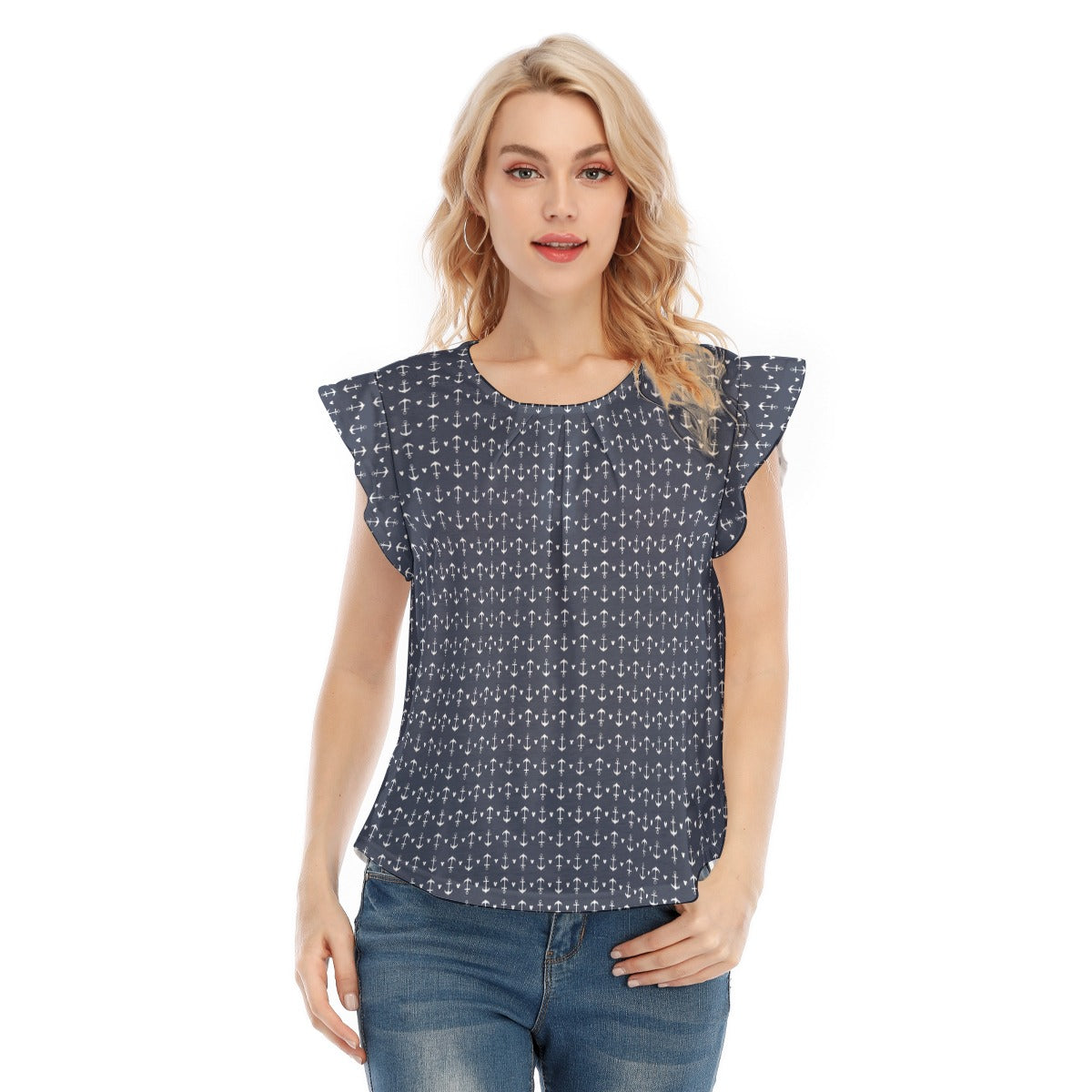 Anchors & Mouse Ears - Women’s Flutter Sleeve Top