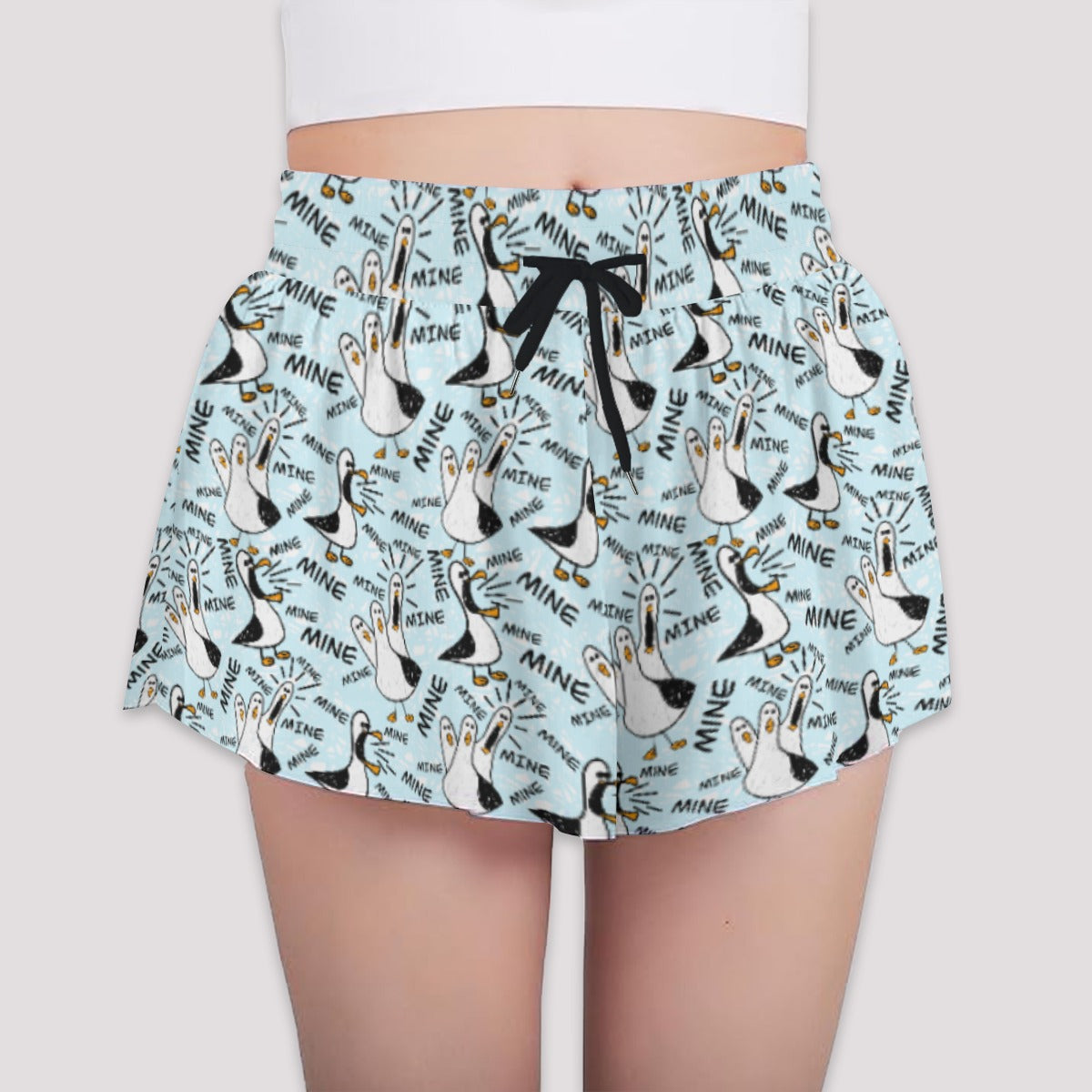Mine Mine Mine Seagulls - Girls’ Flowy Pocket Shorts