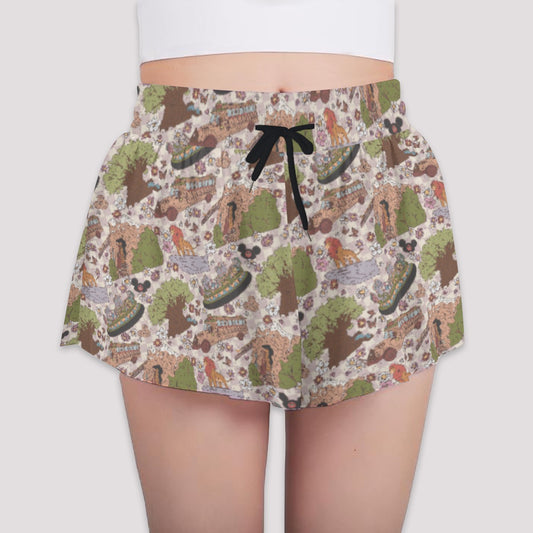 Hand Drawn AK - Girls’ Flowy Pocket Shorts