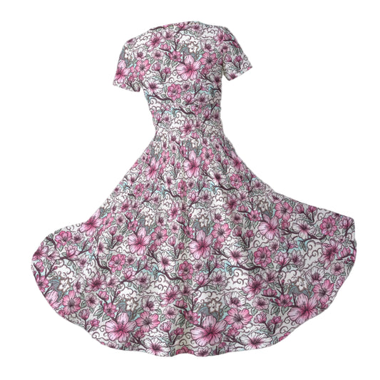 Fairytale Florals – Blossoms of Honor - Women's V-Neck Ruched Midi Dress