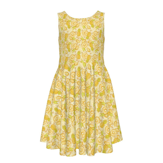 Summer Fruits - Pineapple - Kid's Sleeveless Skater Dress