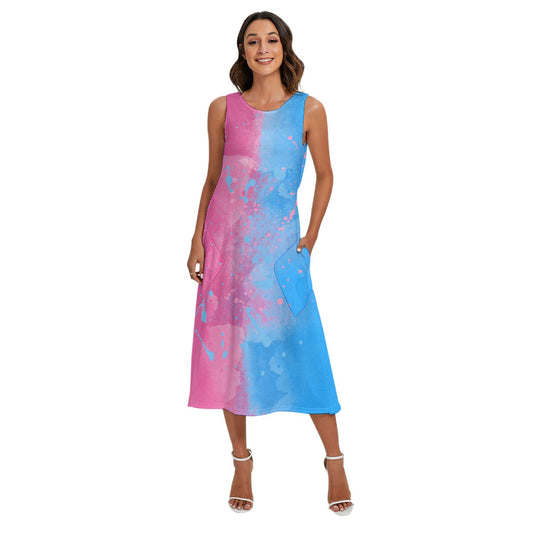 Pink or Blue Fairytale Dress - Women’s Diagonal Pocket Midi Dress