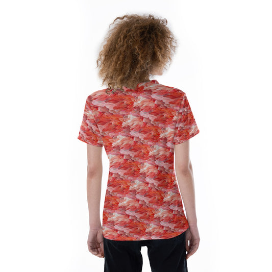 Animal Print - Flamingo - Women's Short Sleeve V-Neck T-Shirt