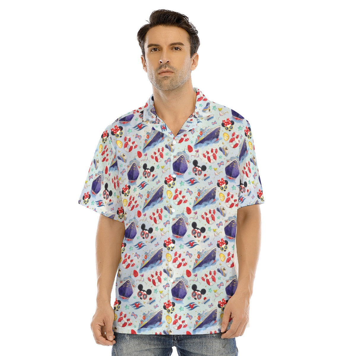 DCL Cruise Style Adventure - Men's Hawaiian Button Up Shirt