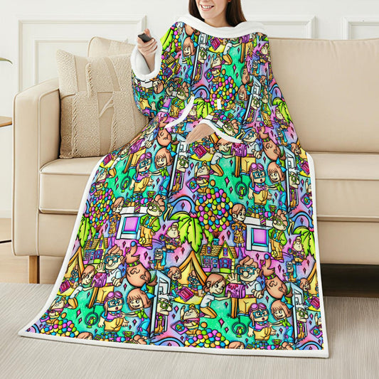 Balloon House Adventure Scenes - Wearable Blanket Hoodie