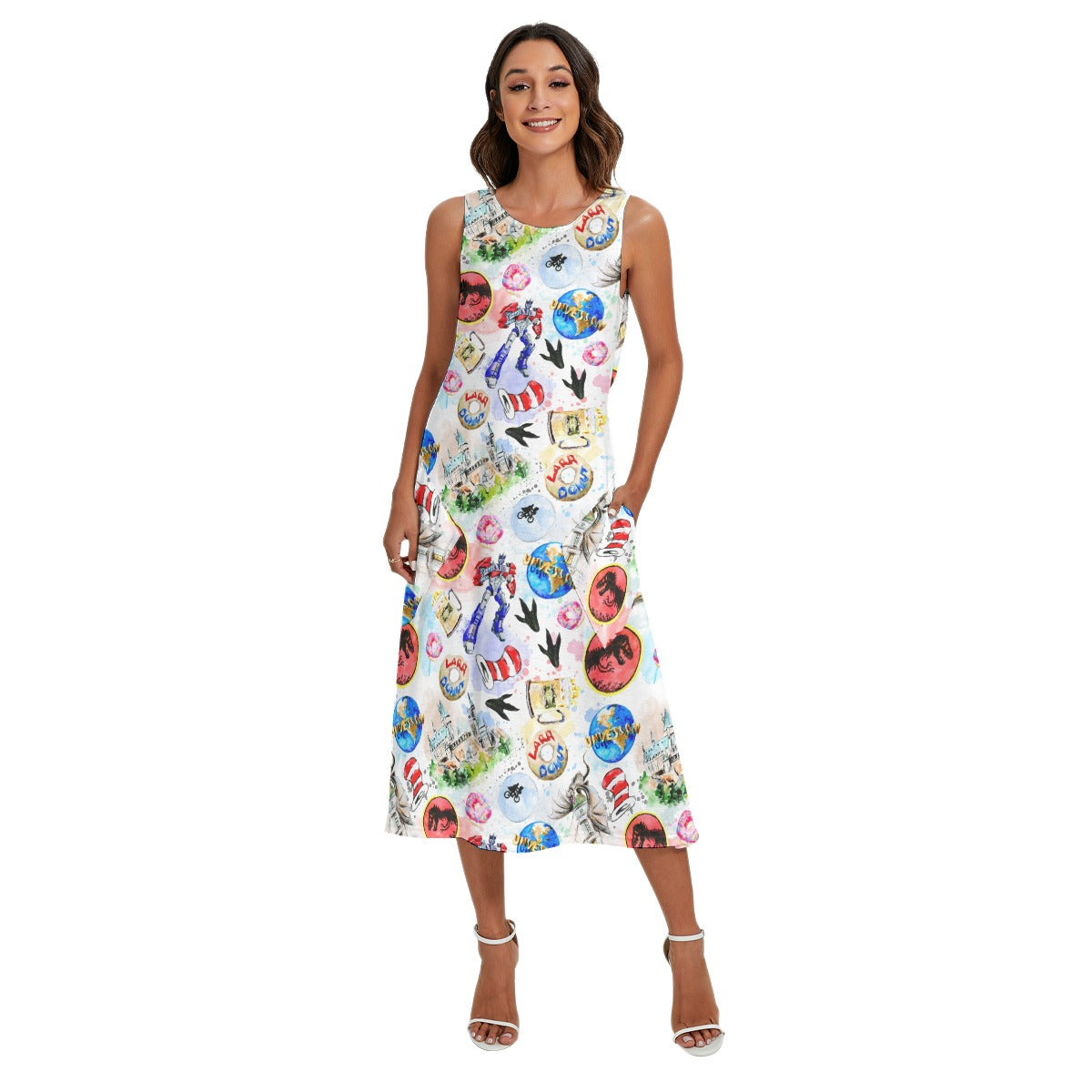 A Universal Adventure - Women’s Diagonal Pocket Midi Dress