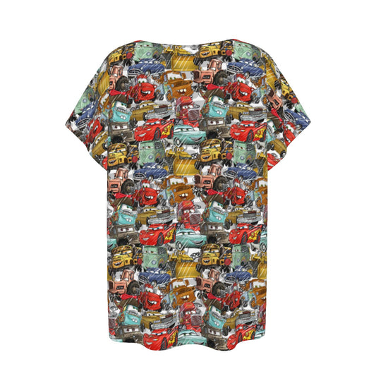 Racing Legends Sketch - Women’s Relaxed Fit Scoop Tee