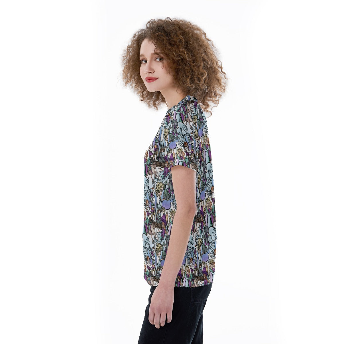Enchanted Winter Journey - Women's Short Sleeve V-Neck T-Shirt