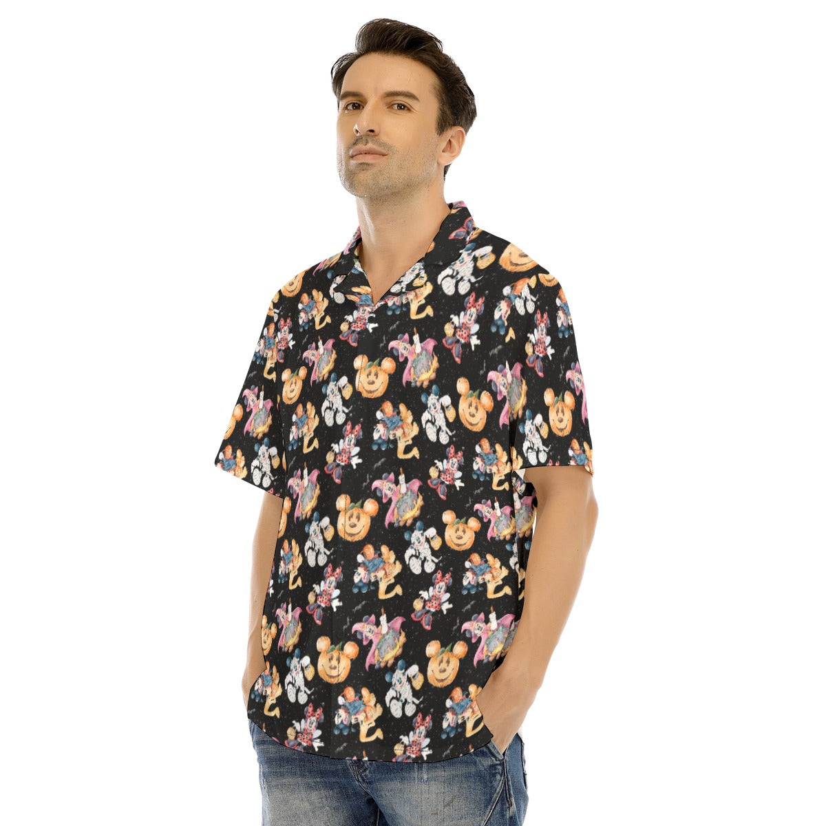 Mouse Friends Halloween Costumes - Men's Hawaiian Button Up Shirt