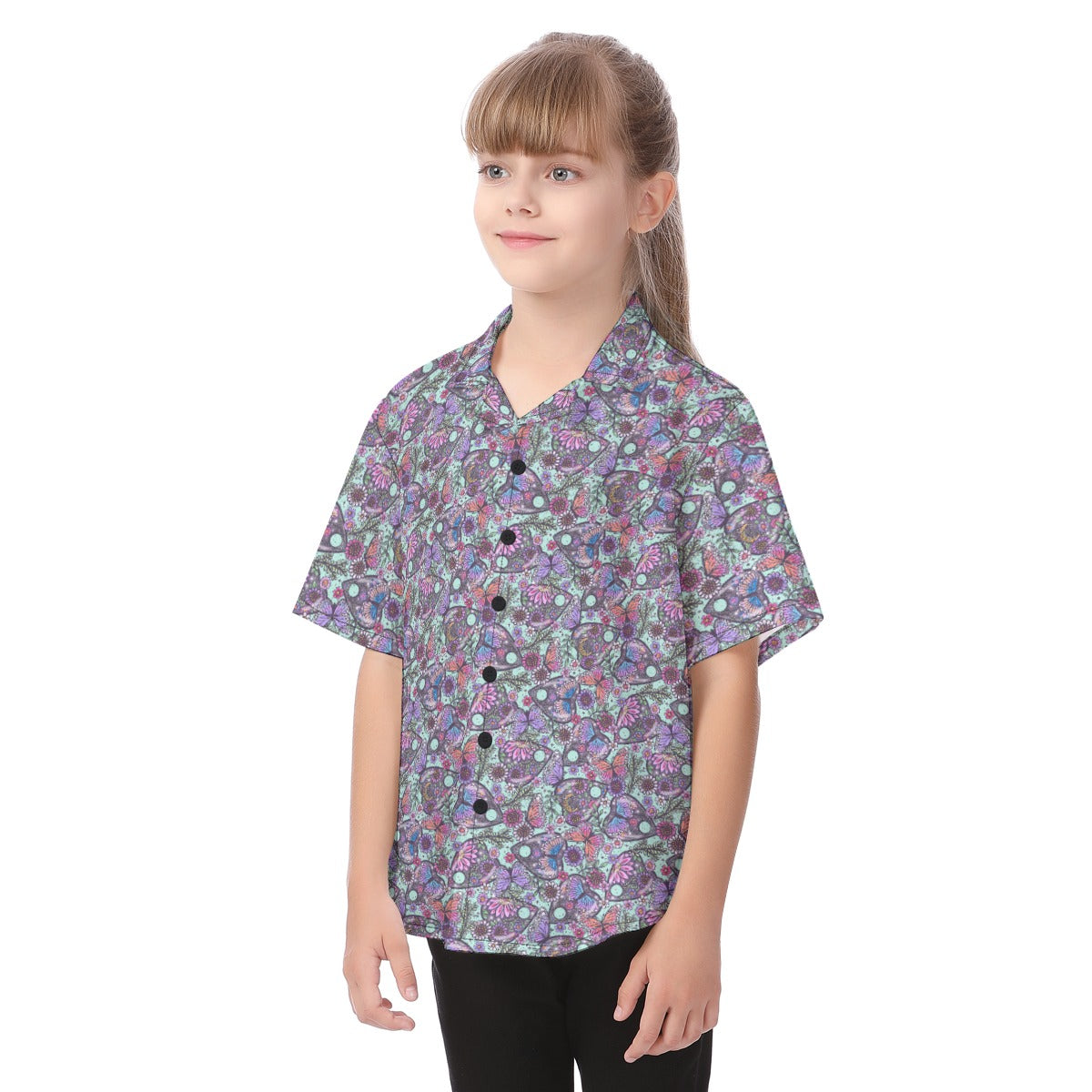 Butterfly Planchettes - Kid's Hawaiian Button Up Shirt