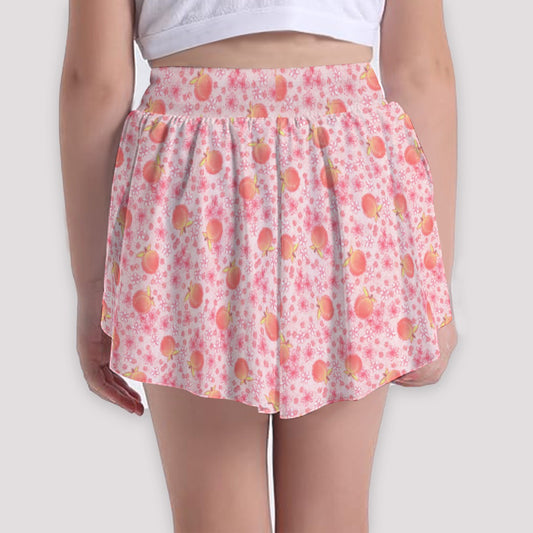 Summer Fruits - Peaches - Girls’ Flowy Pocket Shorts