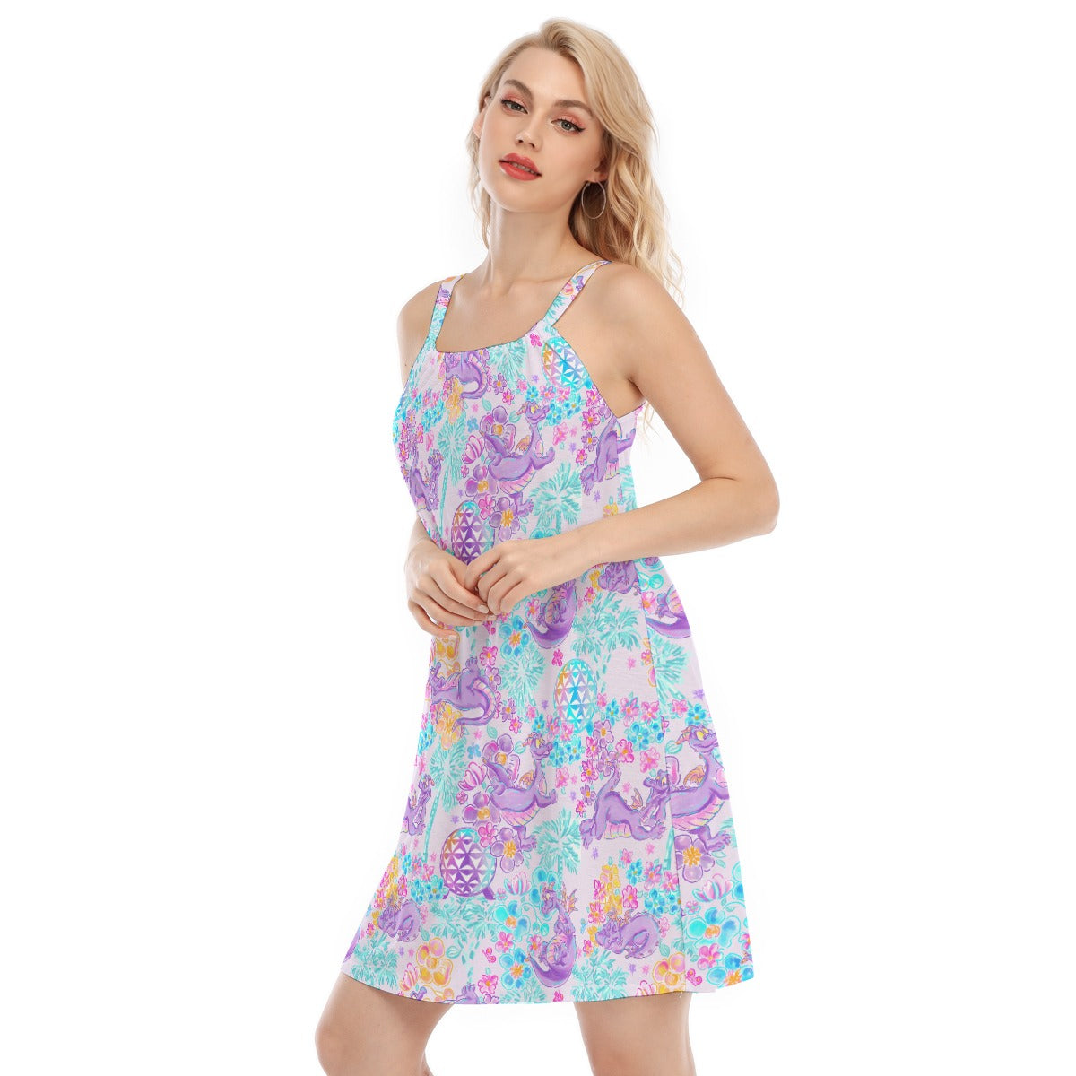 Purple Dragon Flower Power - Women’s Adjustable Sundress