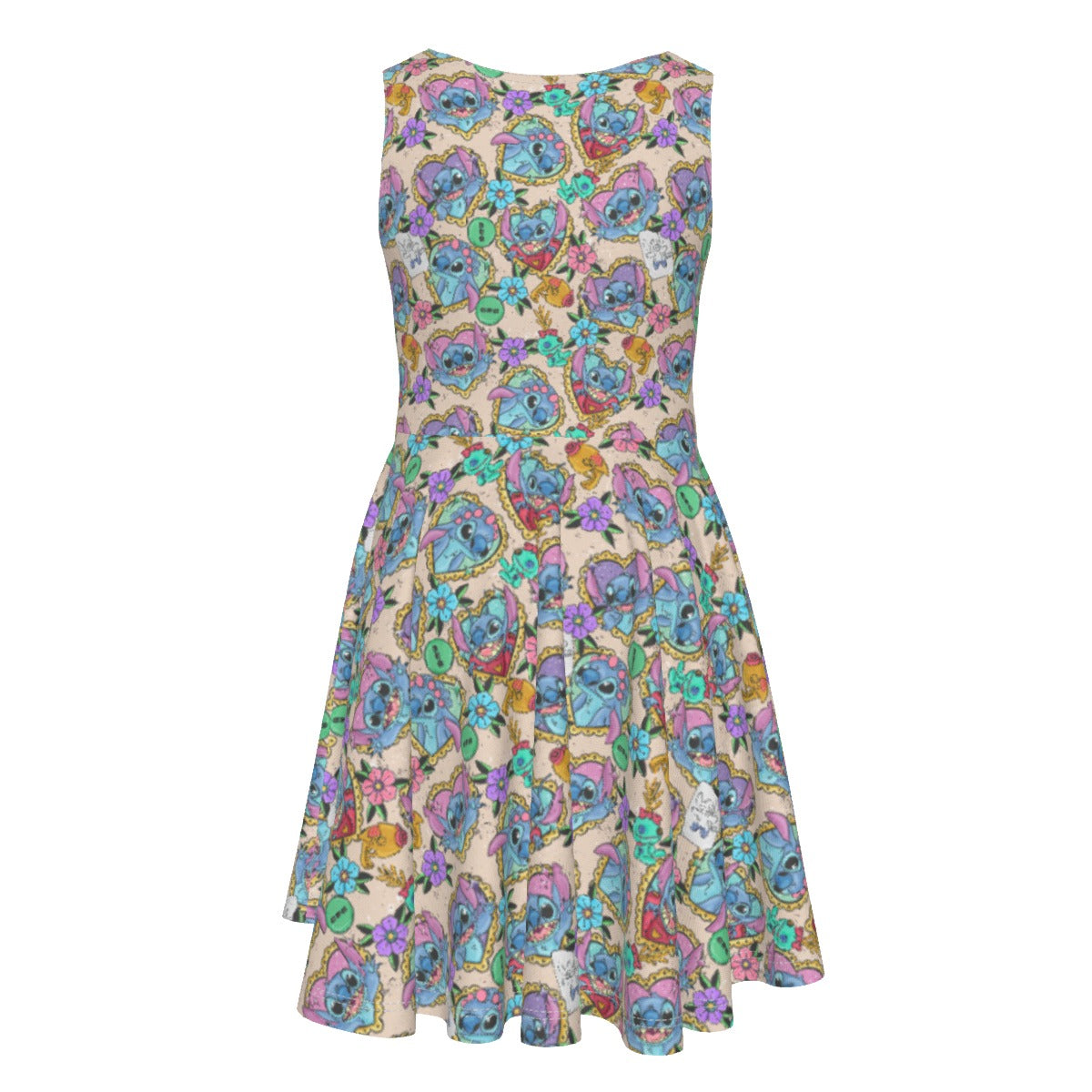 Tattoo Hearts Island Mischief - Kid's Sleeveless Skater Dress