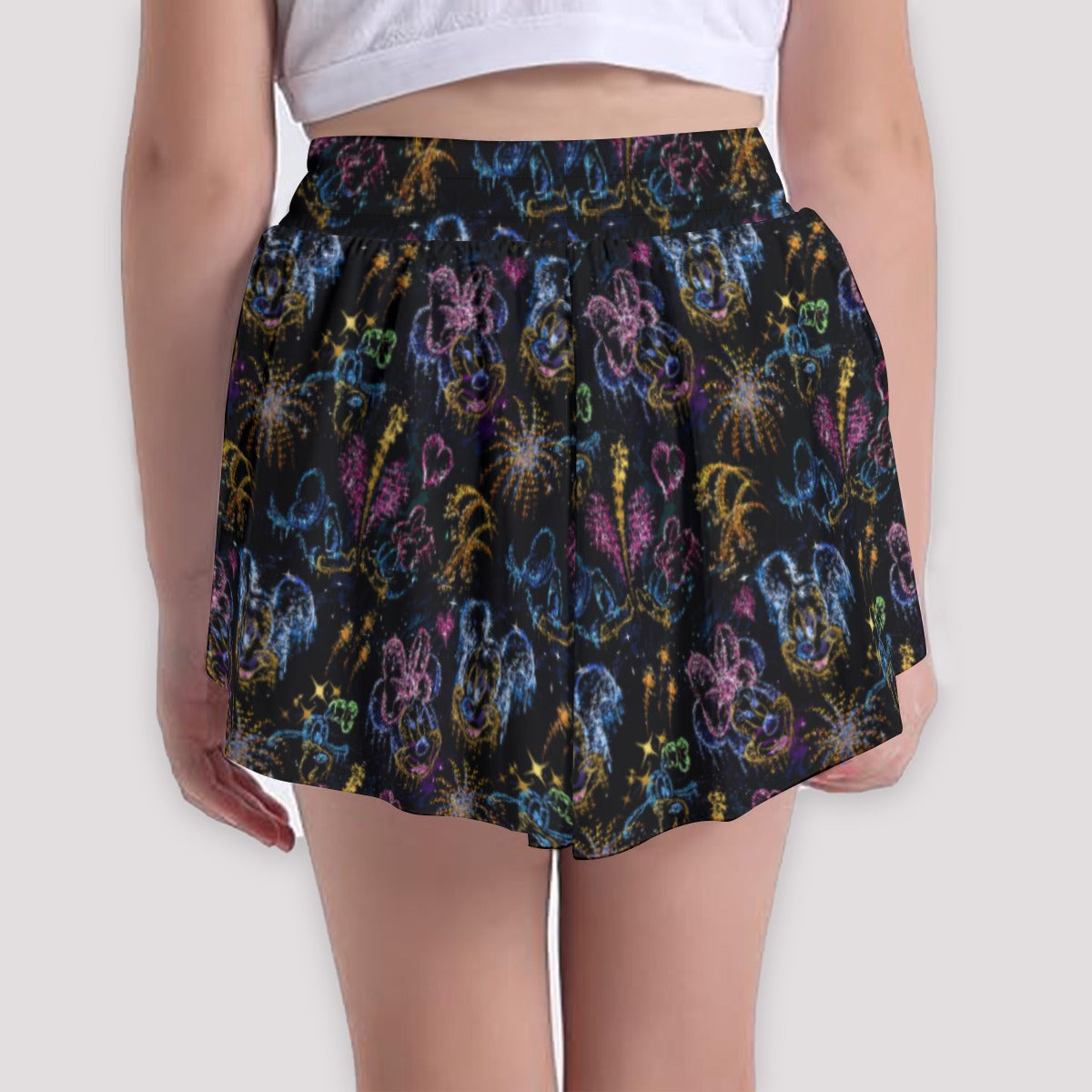 Mouse Friends’ Love in the Sky - Girls’ Flowy Pocket Shorts