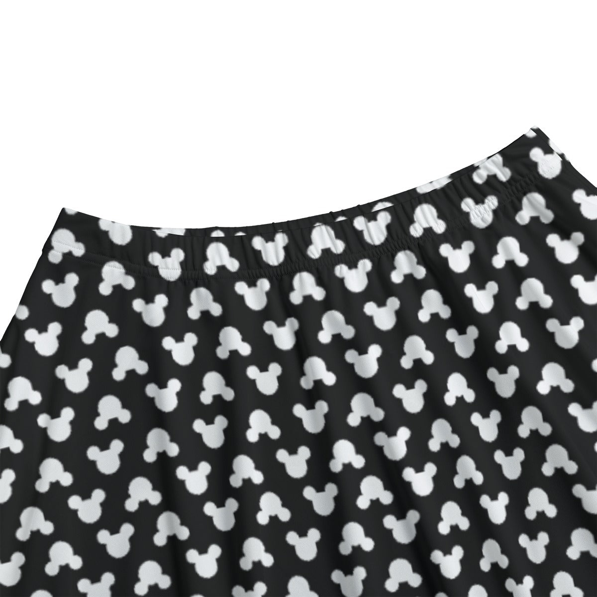 Playful Polka Dot Ears Black - Women’s Pocket Midi Skirt
