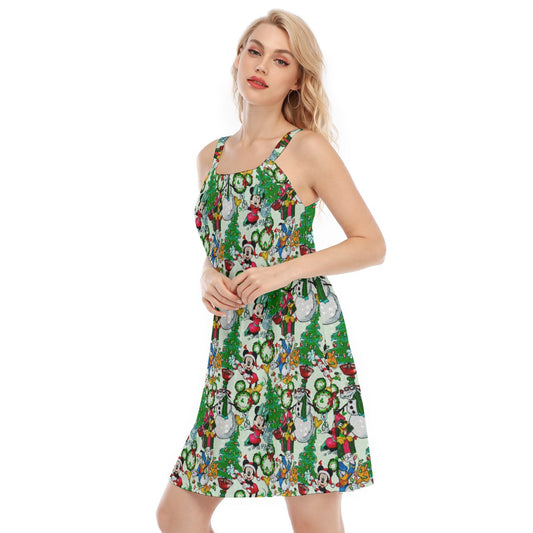 Mouse Friends Christmas Decorations - Women’s Adjustable Sundress