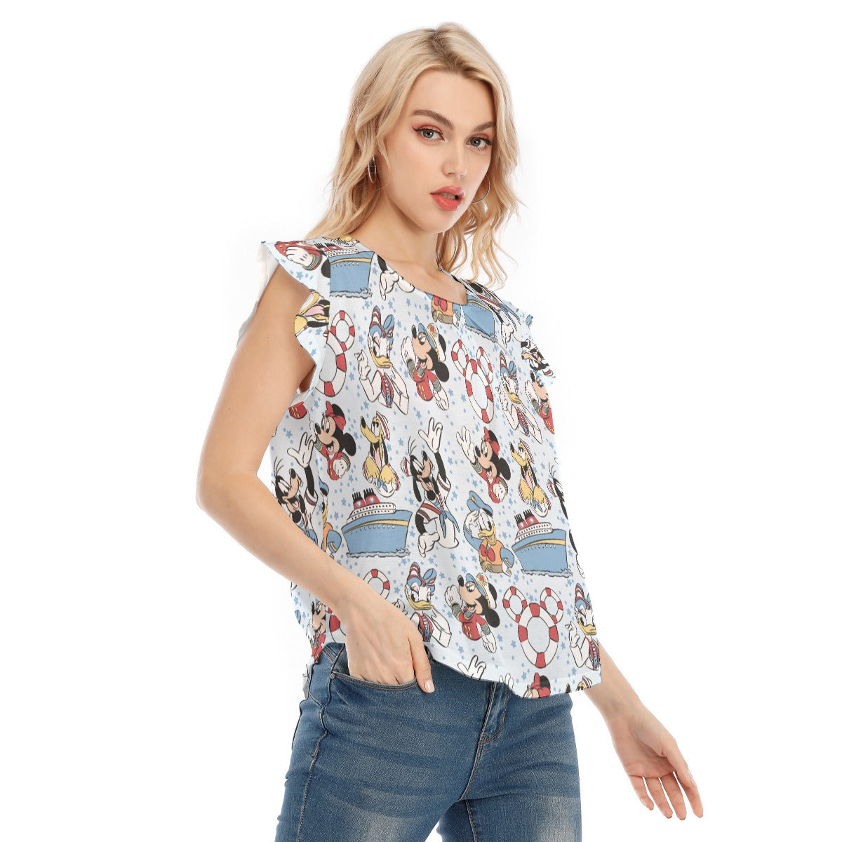 Sailor Cruise Stars - Women’s Flutter Sleeve Top