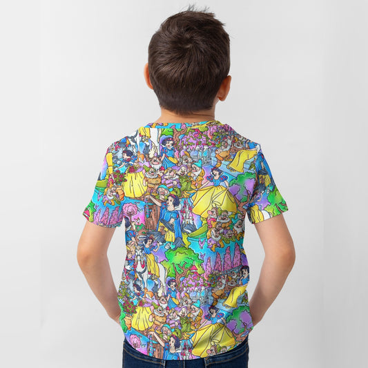 Fairest Princess Storybook Scenes - Kid’s Short Sleeve T-Shirt