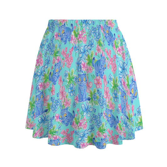 Derpy Tiger Blooms - Women's Pocket Skater Skirt