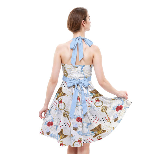Curious Wonderland Icons - Women's Halter Vintage Pocket Dress