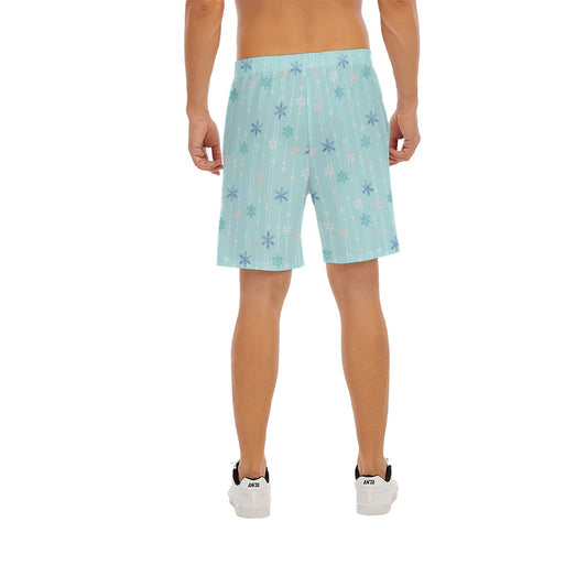 Ice Queen Snowflake Pattern - Men’s Pocket Beach Shorts