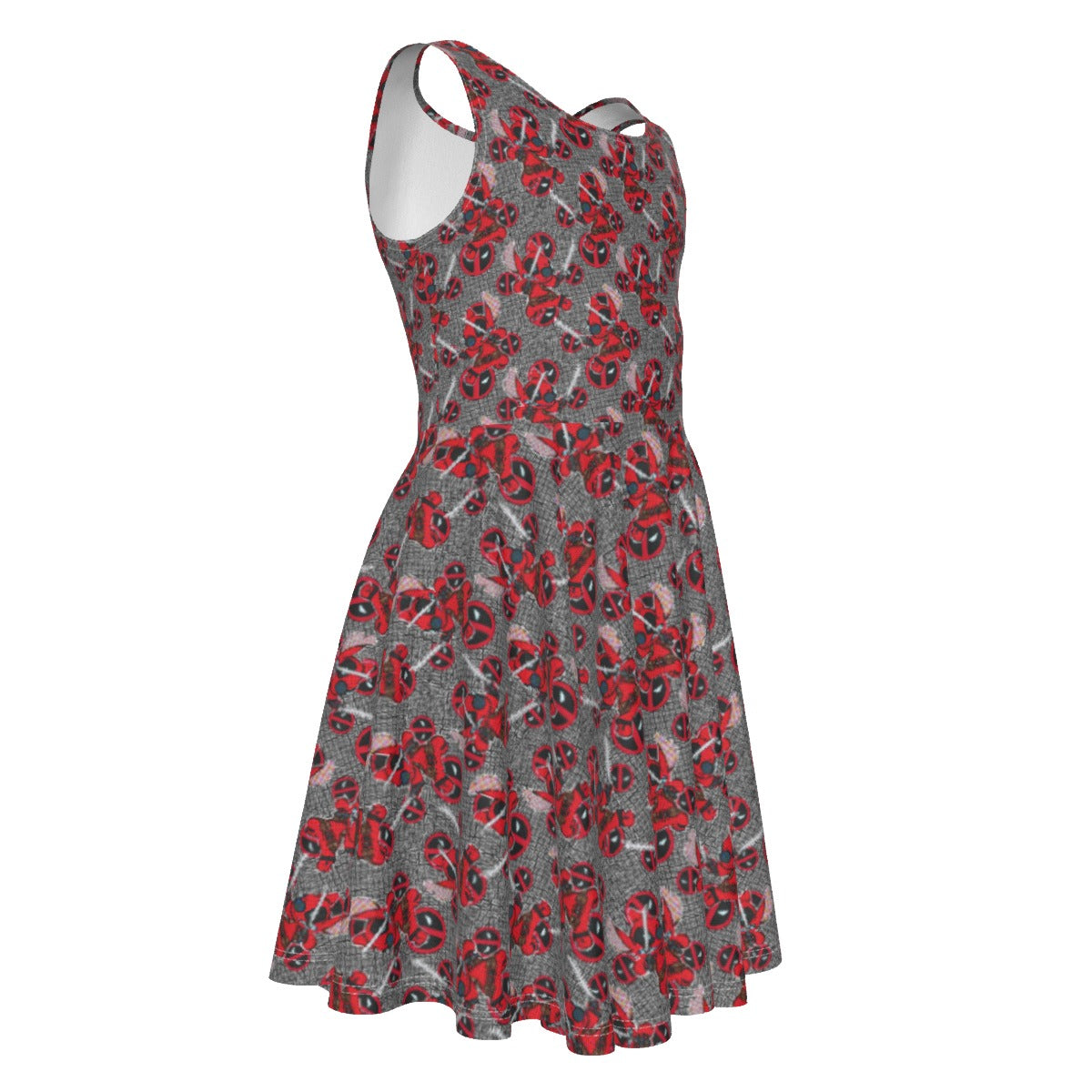 Superhero Stitch - Red Masked Hero - Kid's Sleeveless Skater Dress