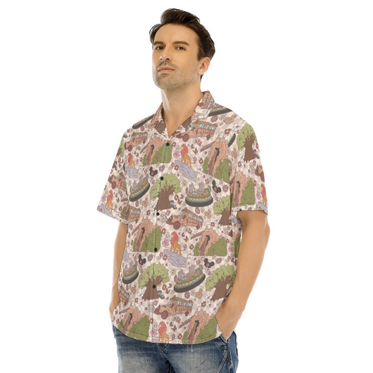Hand Drawn AK - Men's Hawaiian Button Up Shirt