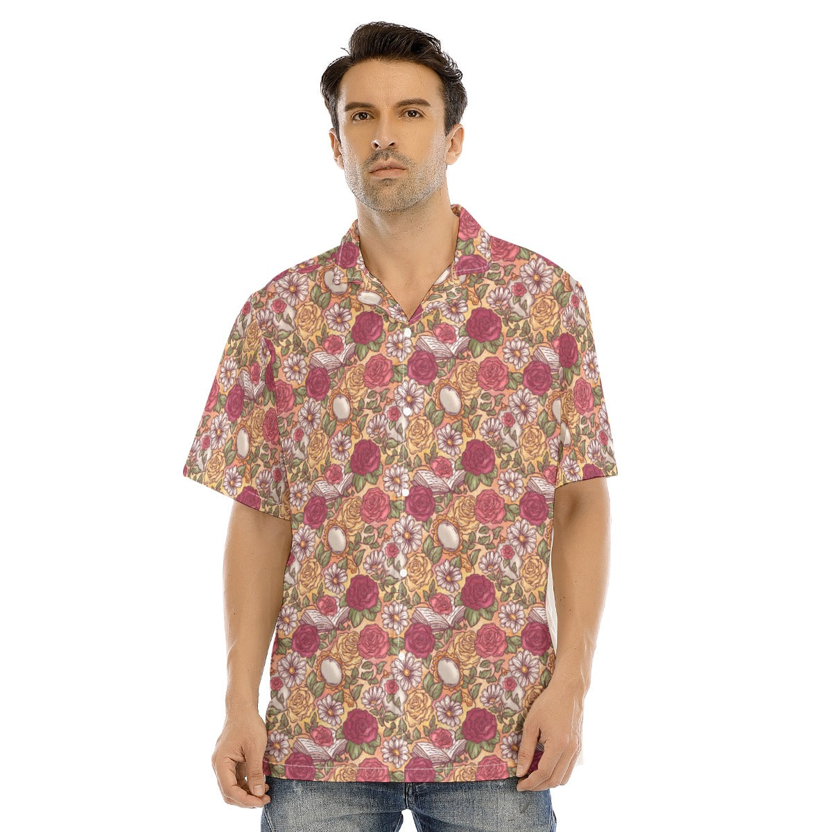 Fairytale Florals – Timeless Tale Blooms - Men's Hawaiian Button Up Shirt