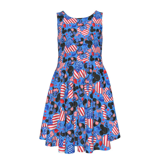 Mouse Fourth of July Celebration - Kid's Sleeveless Skater Dress
