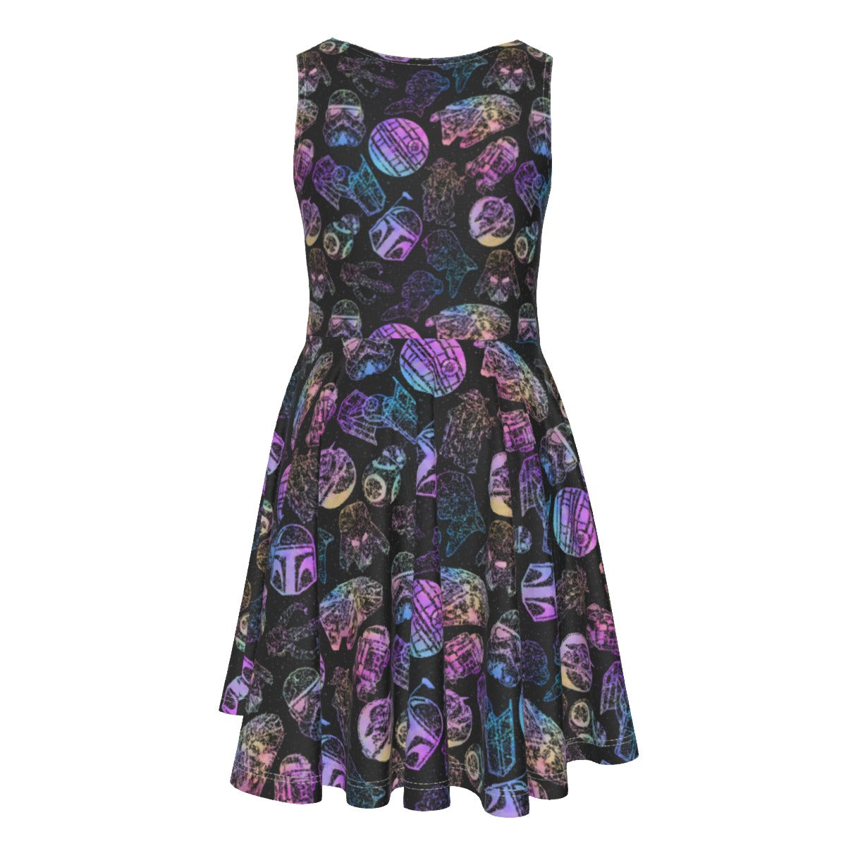 Watercolor Galactic Mandalas - Kid's Sleeveless Skater Dress