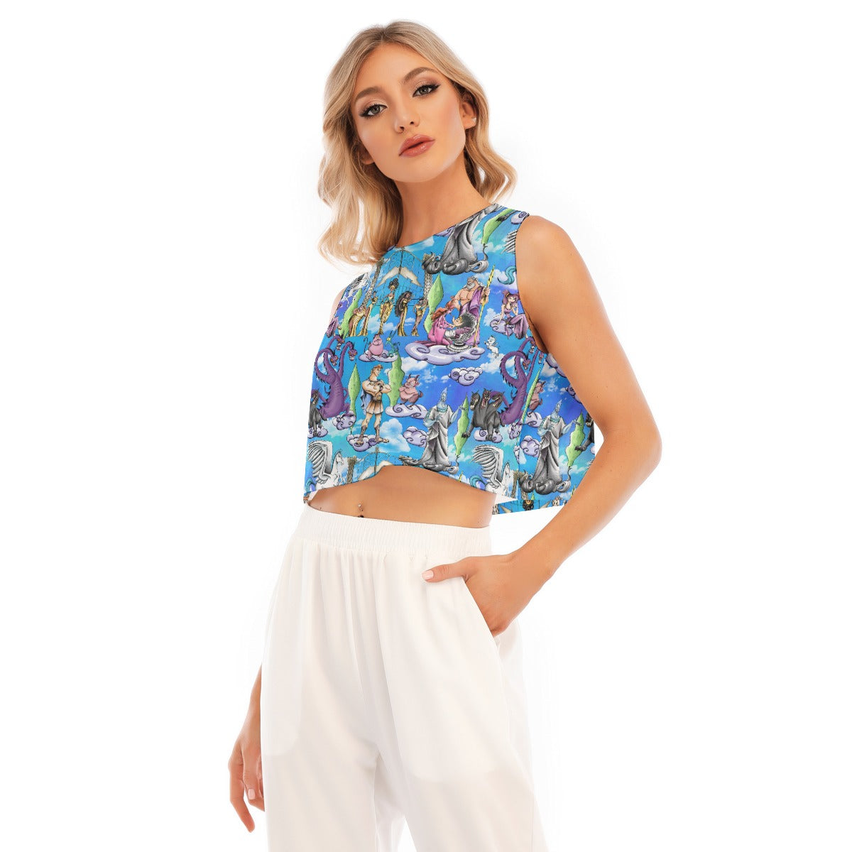 Mythic Hero Chaos Clouds - Women’s Sleeveless Cropped Tee