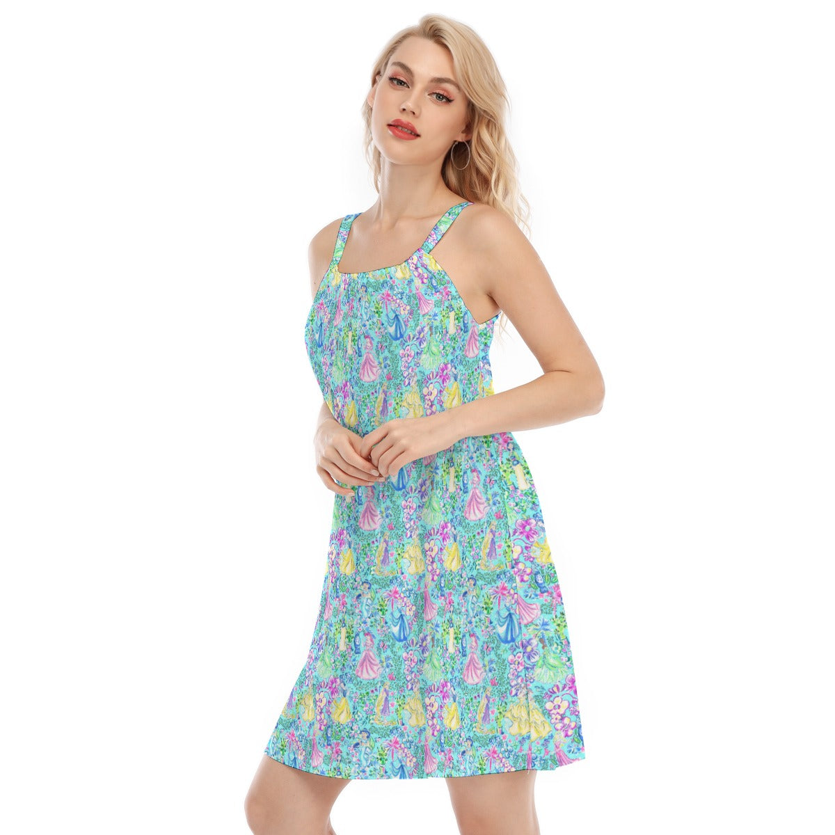 Bright Tropical Princess - Royal Garden Mashup - Women’s Adjustable Sundress