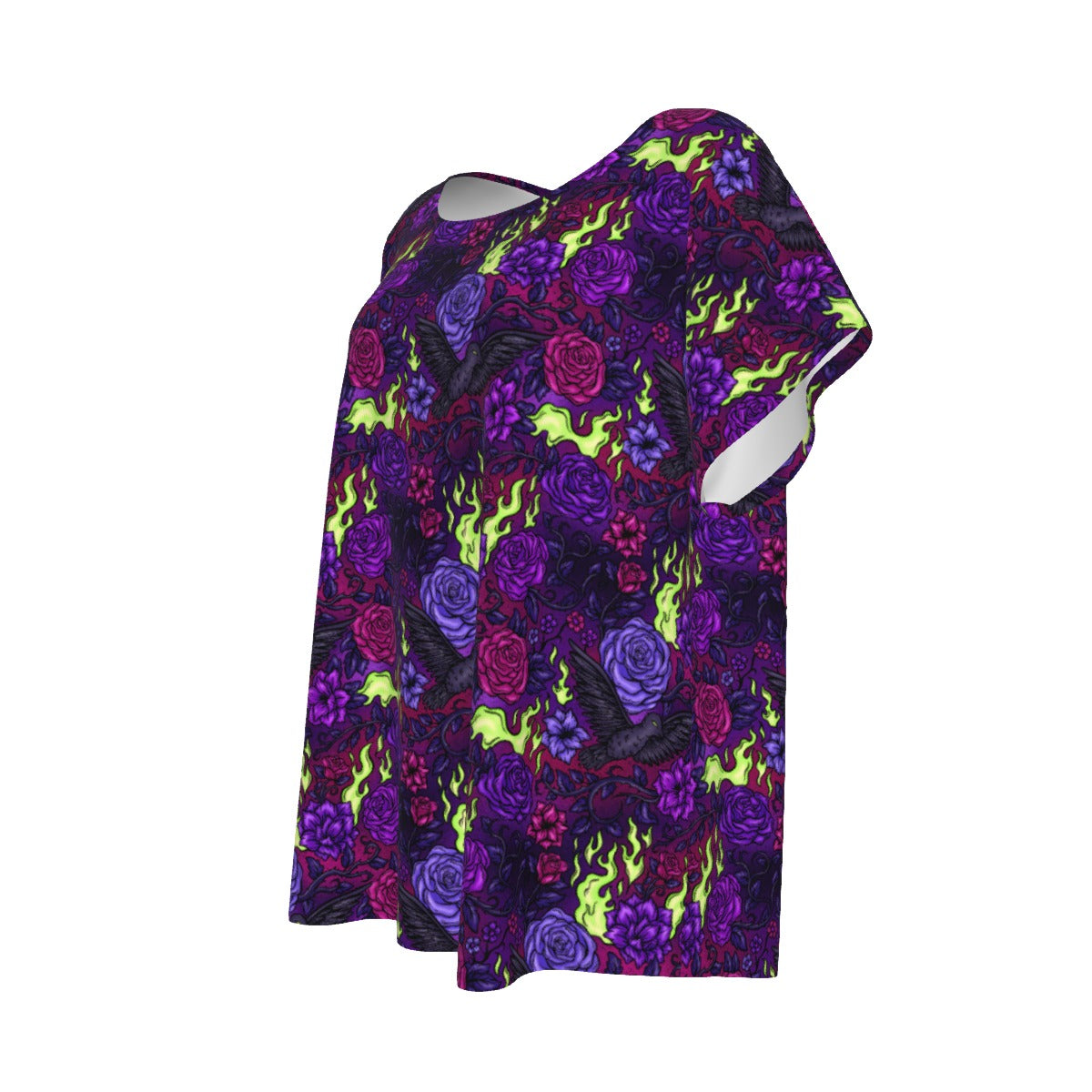 Fairytale Florals - Dark Enchantress - Women’s Relaxed Fit Scoop Tee