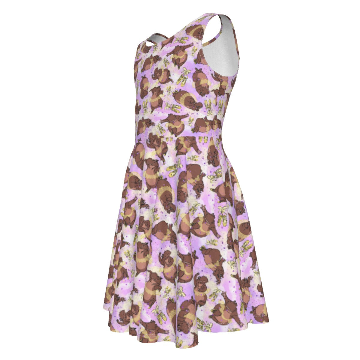 Ballerina Hippos - Kid's Sleeveless Skater Dress