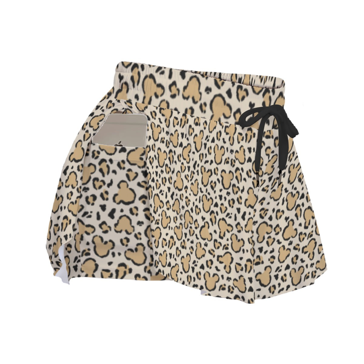 Mouse Ears Animal Print - Women's Flowy Pocket Shorts