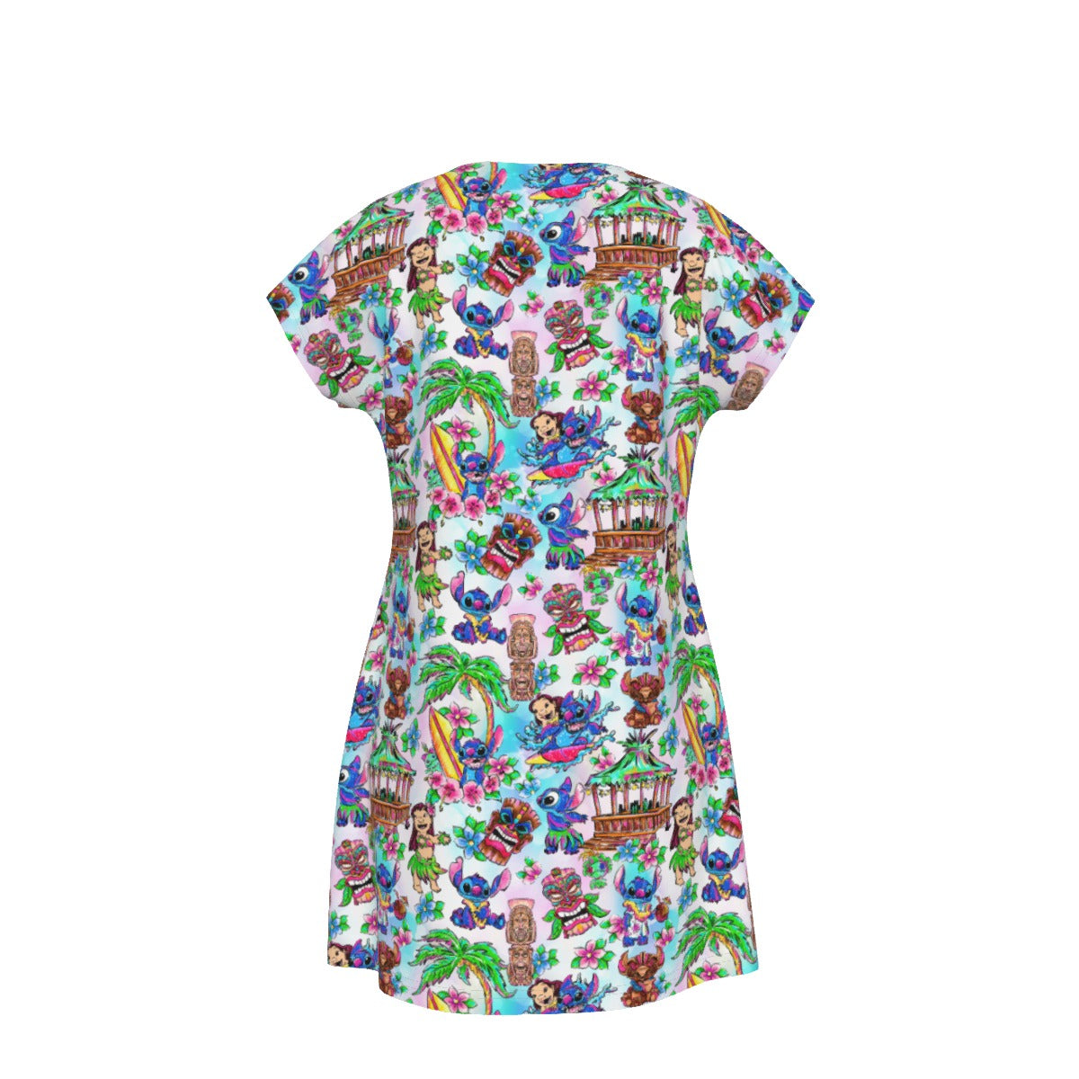 Bright Island Chaos Hand Drawn - Women's T-Shirt Dress