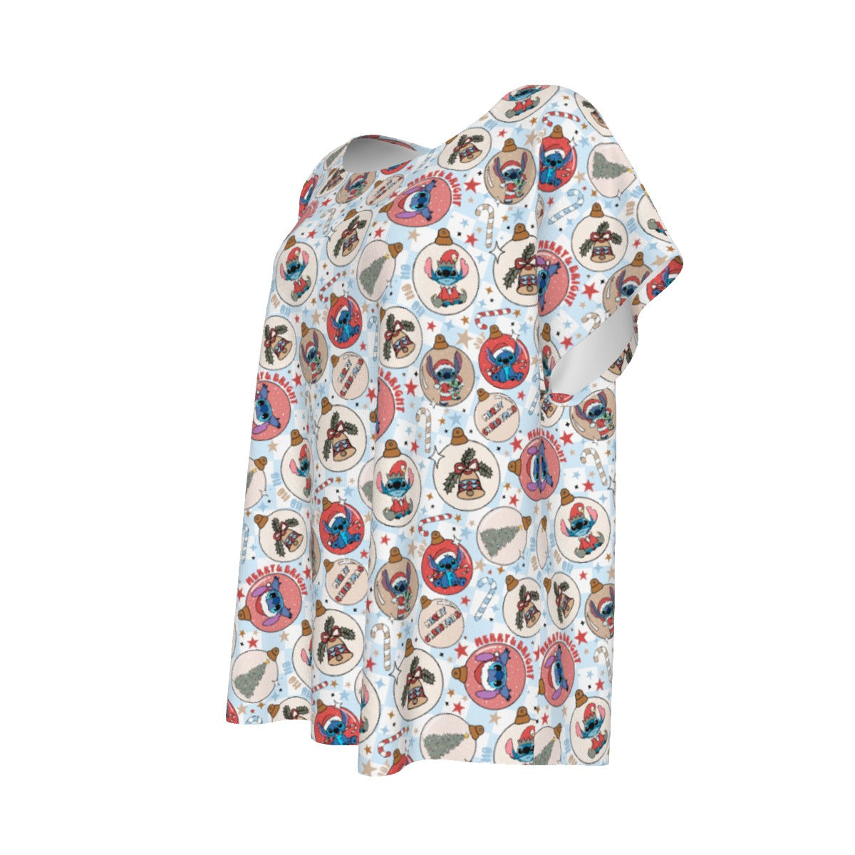 Festive Elf and Ornament Fun - Women’s Relaxed Fit Scoop Tee
