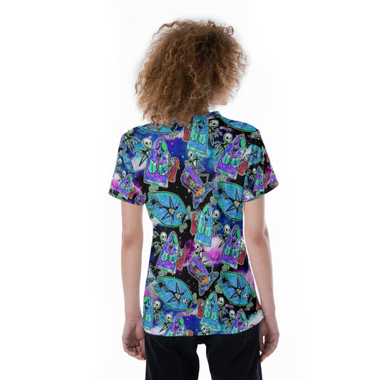 Haunting Romance Sketch - Women's Short Sleeve V-Neck T-Shirt