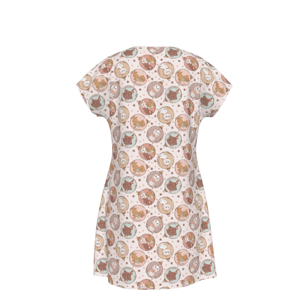 Festive Feline Baubles - Women's T-Shirt Dress