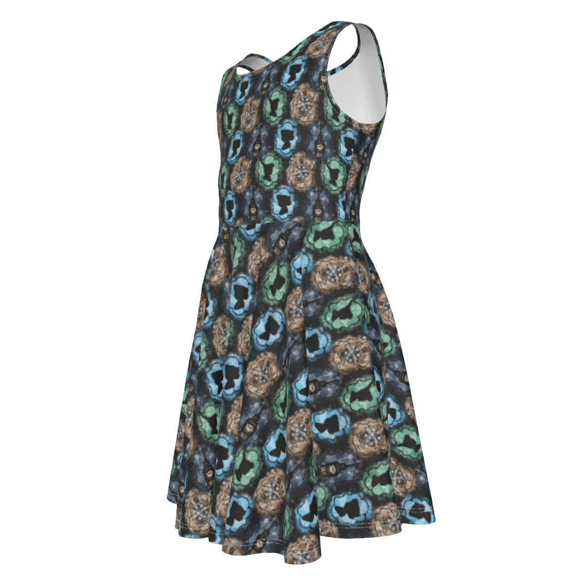 Starry Flight Silhouettes - Kid's Sleeveless Skater Dress