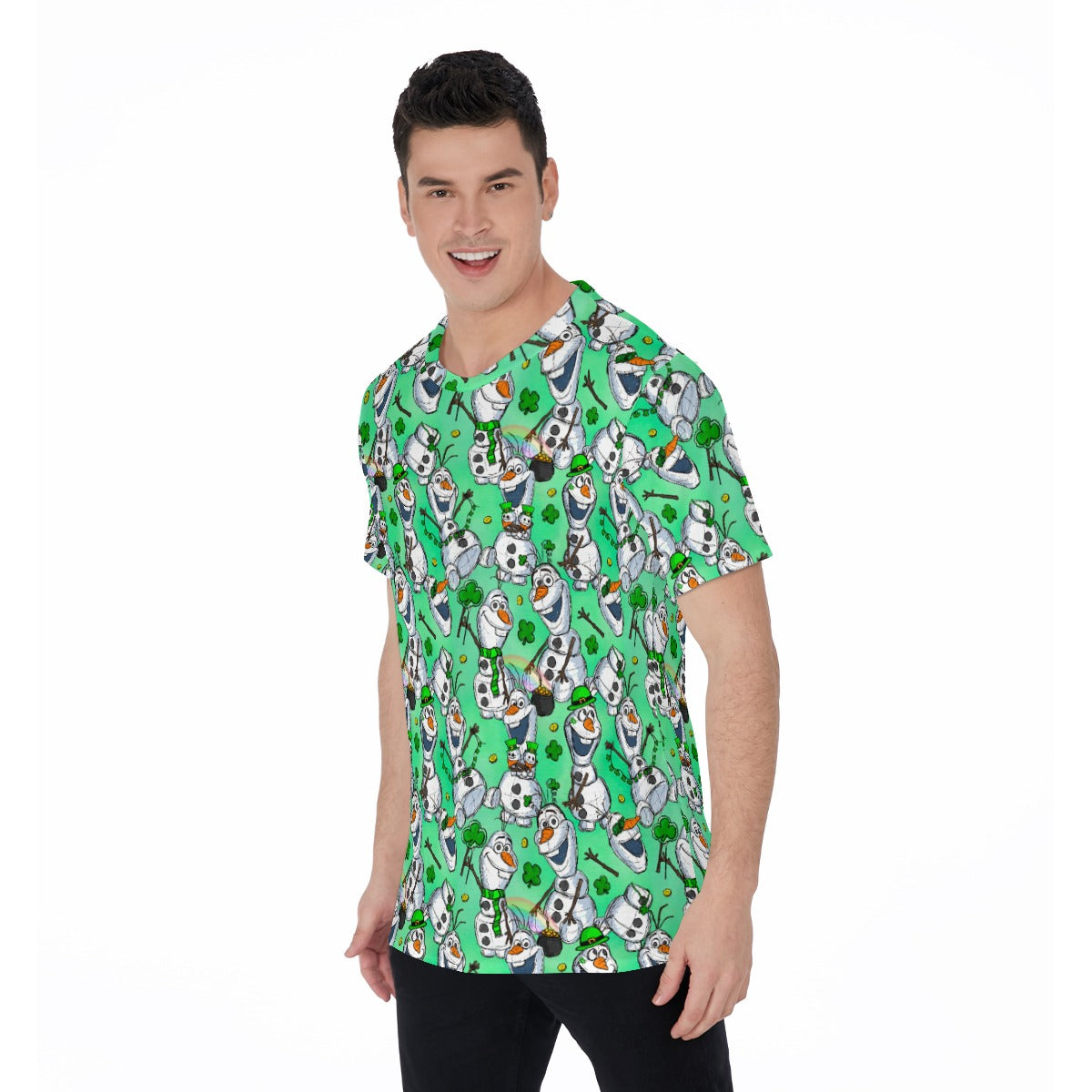 Sketched Snowman St. Patrick’s Day - Men's Short Sleeve T-Shirt