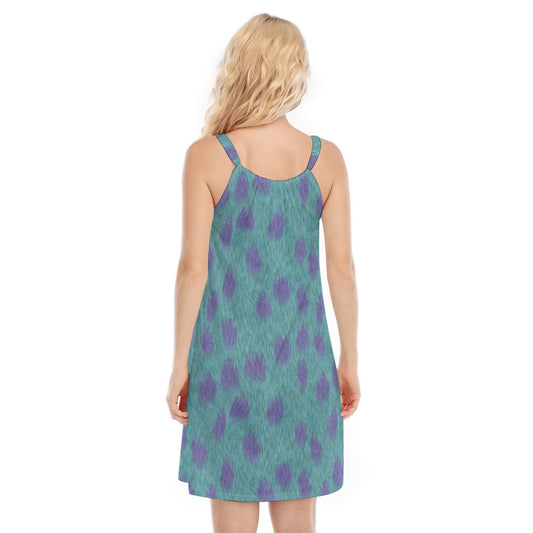 Turquoise Monster Spots - Women’s Adjustable Sundress