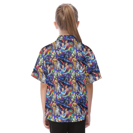 Galaxy Saga - Kid's Hawaiian Button Up Shirt