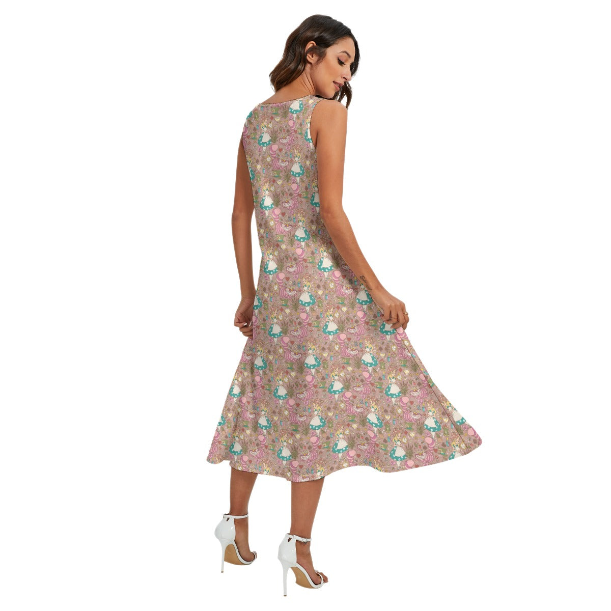 Whimsical Wonderland Cottagecore - Women’s Diagonal Pocket Midi Dress
