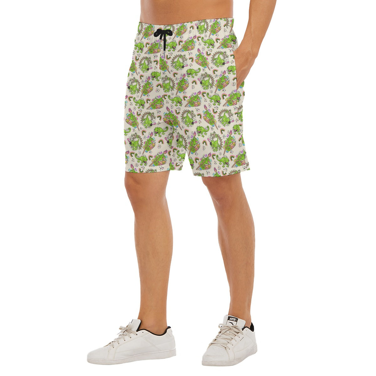 Colorful Chameleon Splash - Men’s Pocket Beach Shorts