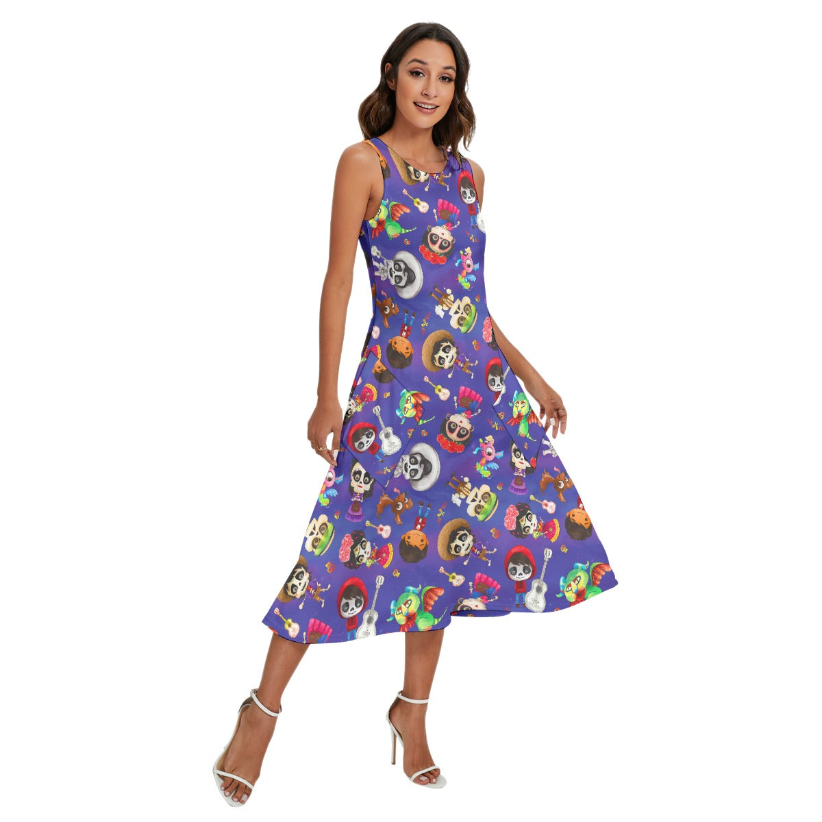 Poco Loco Día de Muertos - Women’s Diagonal Pocket Midi Dress