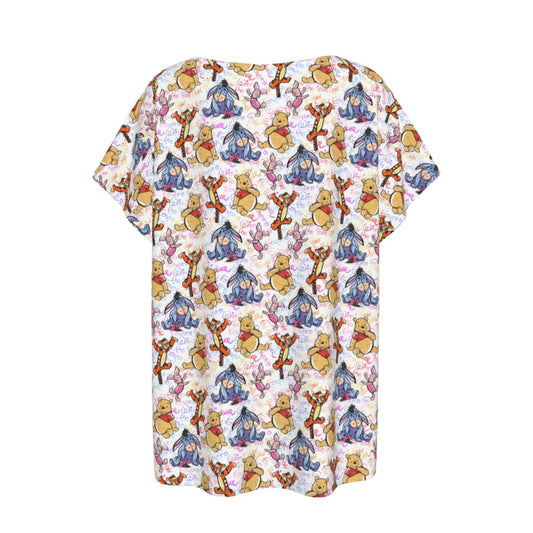 Beloved Forest Friends Sketch Autographs - Women’s Relaxed Fit Scoop Tee