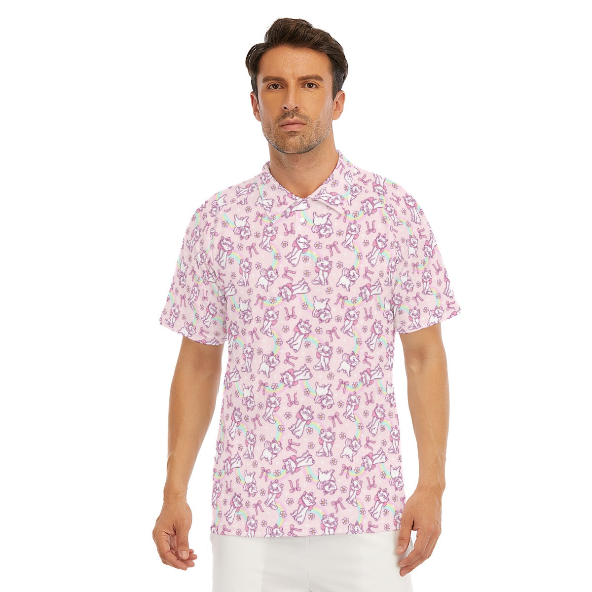 Rainbow Bow Kitty - Men's Polo Shirt
