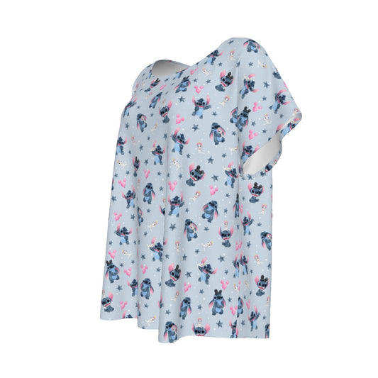 Happy Blue Alien - Women’s Relaxed Fit Scoop Tee